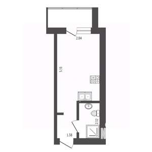 Студия квартира, вторичка, 19м2, 6/16 этаж