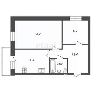 2-к квартира, вторичка, 48м2, 8/9 этаж