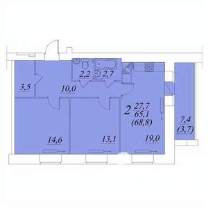 Студия квартира, строящийся дом, 69м2, 1/10 этаж