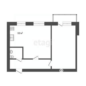 2-к квартира, вторичка, 48м2, 7/9 этаж