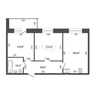 2-к квартира, вторичка, 57м2, 3/10 этаж
