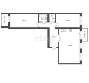 2-к квартира, вторичка, 85м2, 2/3 этаж