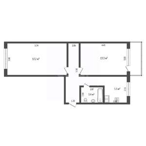 2-к квартира, вторичка, 48м2, 4/5 этаж