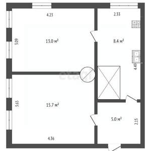 3-к квартира, вторичка, 60м2, 1/2 этаж