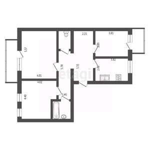 3-к квартира, вторичка, 89м2, 1/4 этаж