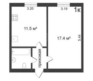 1-к квартира, вторичка, 35м2, 9/9 этаж