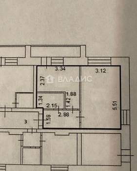 1-к квартира, вторичка, 35м2, 1/6 этаж