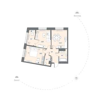 2-к квартира, вторичка, 59м2, 9/15 этаж
