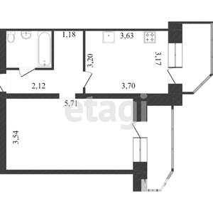 1-к квартира, вторичка, 46м2, 9/13 этаж