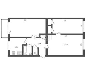 3-к квартира, вторичка, 60м2, 2/5 этаж
