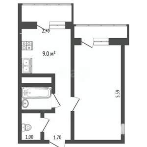 1-к квартира, вторичка, 34м2, 4/16 этаж