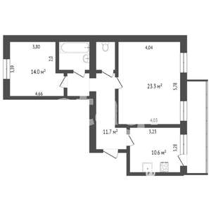 2-к квартира, вторичка, 68м2, 4/10 этаж