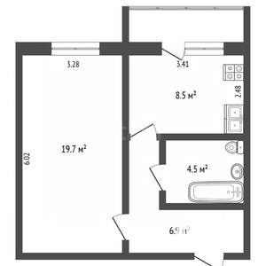 1-к квартира, вторичка, 40м2, 1/11 этаж