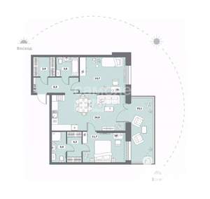 3-к квартира, вторичка, 88м2, 1/7 этаж