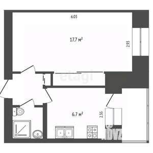 1-к квартира, вторичка, 31м2, 3/5 этаж