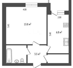 1-к квартира, вторичка, 30м2, 1/9 этаж