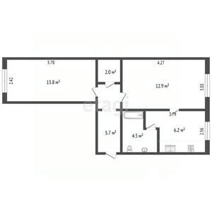 2-к квартира, вторичка, 45м2, 1/5 этаж