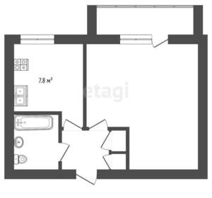 1-к квартира, вторичка, 36м2, 5/5 этаж