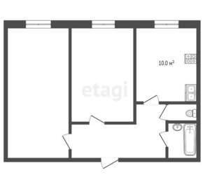 2-к квартира, вторичка, 45м2, 5/5 этаж