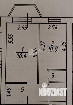 1-к квартира, вторичка, 39м2, 4/5 этаж