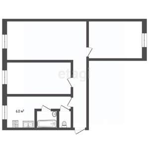3-к квартира, вторичка, 59м2, 1/5 этаж