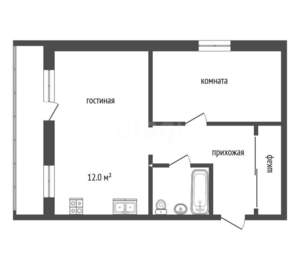 2-к квартира, вторичка, 49м2, 5/6 этаж