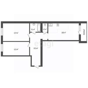 2-к квартира, вторичка, 66м2, 1/9 этаж