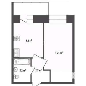 1-к квартира, вторичка, 30м2, 4/9 этаж