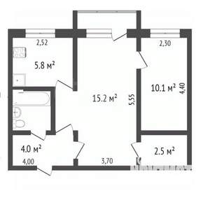 2-к квартира, вторичка, 42м2, 2/5 этаж