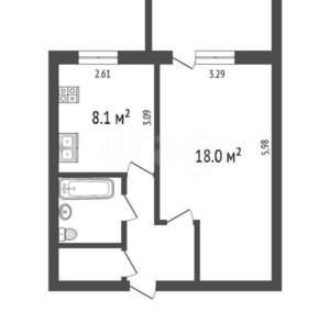 1-к квартира, вторичка, 35м2, 3/5 этаж
