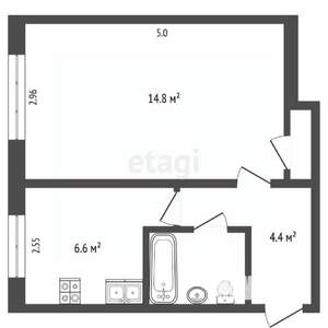 1-к квартира, вторичка, 30м2, 5/5 этаж