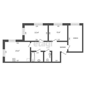 3-к квартира, вторичка, 70м2, 1/3 этаж