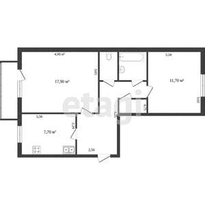 2-к квартира, вторичка, 52м2, 5/5 этаж