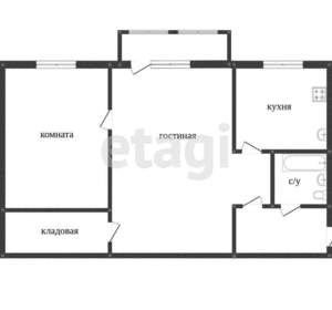 2-к квартира, вторичка, 45м2, 1/5 этаж