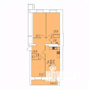 3-к квартира, строящийся дом, 85м2, 8/10 этаж