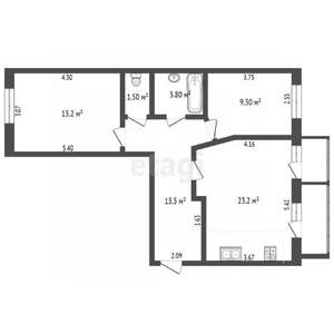 2-к квартира, вторичка, 63м2, 1/5 этаж