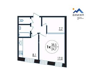2-к квартира, вторичка, 39м2, 2/2 этаж