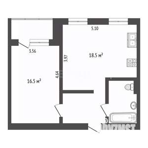 1-к квартира, вторичка, 46м2, 7/9 этаж