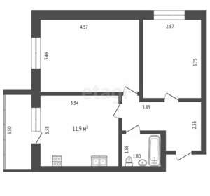 2-к квартира, вторичка, 51м2, 8/10 этаж