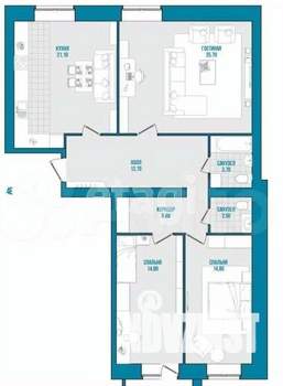 3-к квартира, вторичка, 101м2, 4/5 этаж