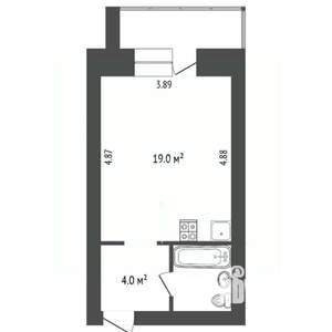 Студия квартира, вторичка, 26м2, 4/10 этаж