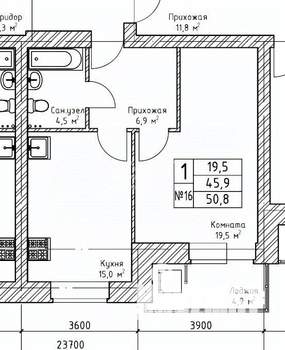 1-к квартира, вторичка, 48м2, 2/3 этаж