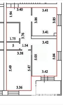 2-к квартира, вторичка, 68м2, 1/3 этаж