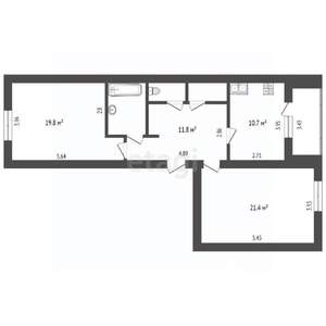 2-к квартира, вторичка, 72м2, 1/10 этаж