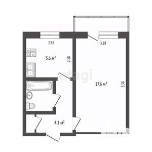 1-к квартира, вторичка, 31м2, 3/5 этаж