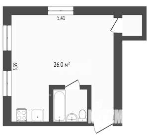 Студия квартира, вторичка, 30м2, 1/4 этаж