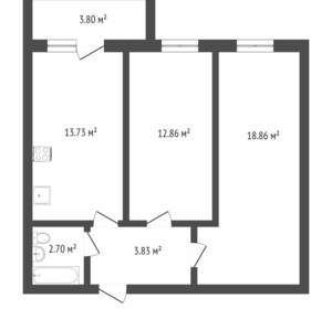 2-к квартира, вторичка, 55м2, 7/10 этаж