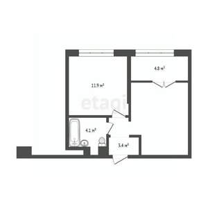 1-к квартира, вторичка, 39м2, 8/9 этаж