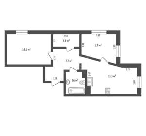 2-к квартира, вторичка, 50м2, 3/16 этаж