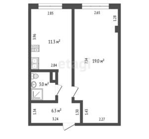 1-к квартира, вторичка, 40м2, 5/10 этаж